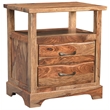 Pemberly Row Brown Live Edge Solid Wood Sheesham 5-Piece Queen Bedroom Set