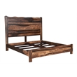 Pemberly Row Brown Live Edge Solid Wood Sheesham 5-Piece King Bedroom Set