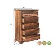 Pemberly Row Brown Live Edge Solid Wood Sheesham 5-Piece King Bedroom Set