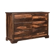Pemberly Row Brown Live Edge Solid Wood Sheesham 5-Piece King Bedroom Set