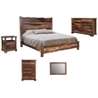 Pemberly Row Brown Live Edge Solid Wood Sheesham 5-Piece King Bedroom Set