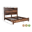 Pemberly Row Brown Live Edge Solid Wood Sheesham 5-Piece King Bedroom Set