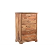 Pemberly Row Brown Live Edge Solid Wood Sheesham 5-Piece King Bedroom Set
