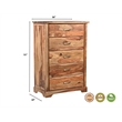 Pemberly Row Brown Live Edge Solid Wood Sheesham 5-Piece King Bedroom Set