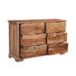 Pemberly Row Brown Live Edge Solid Wood Sheesham 5-Piece King Bedroom Set