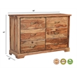 Pemberly Row Brown Live Edge Solid Wood Sheesham 5-Piece King Bedroom Set