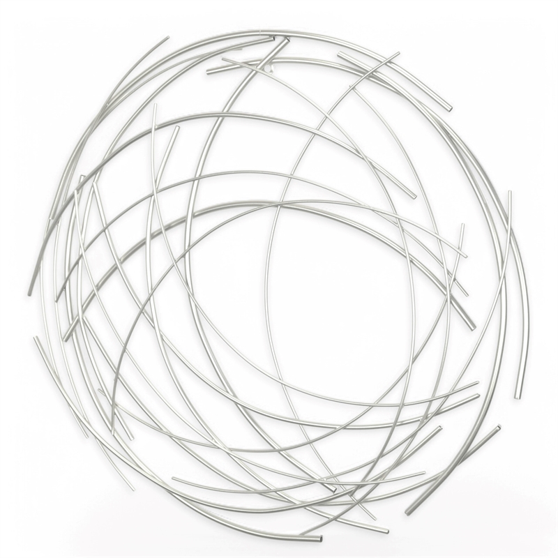 Pemberly Row Large Abstract Round Textured Metal Wall Art in Silver