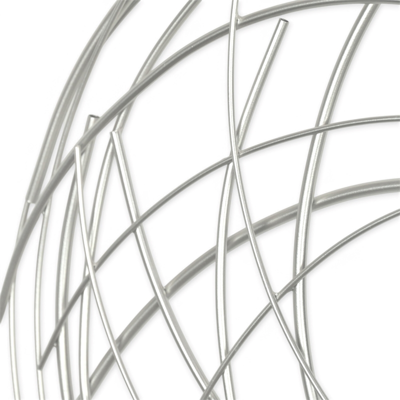 Pemberly Row Large Abstract Round Textured Metal Wall Art in Silver