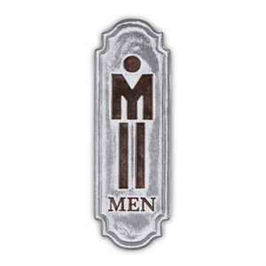 Pemberly Row Rustic Cast Iron Metal Mens Room Placard Wall Sign
