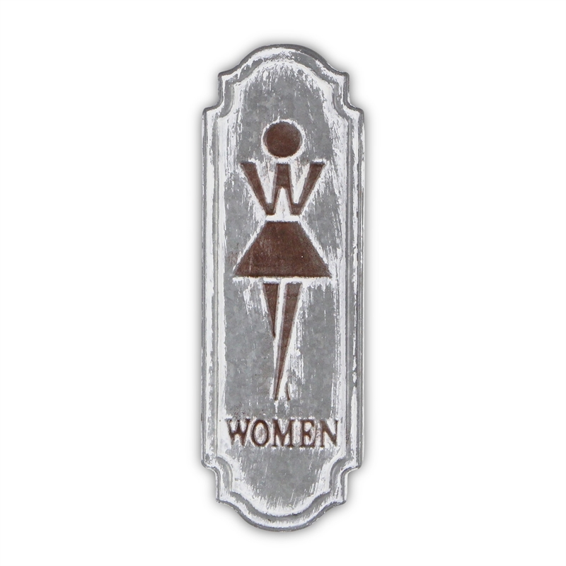 Pemberly Row Rustic Cast Iron Metal Womens Room Placard Wall Sign