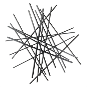 Pemberly Row Large Abstract Metal Wall Decor with Texture in Black