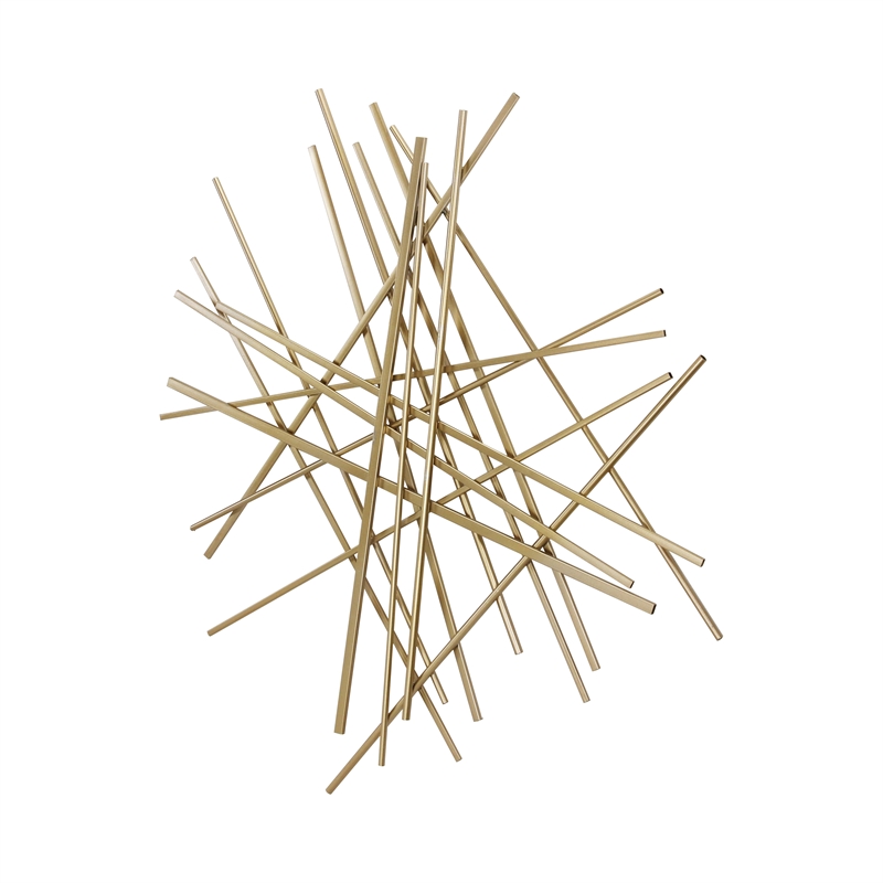 Pemberly Row Large Abstract Metal Wall Decor with Texture in Gold
