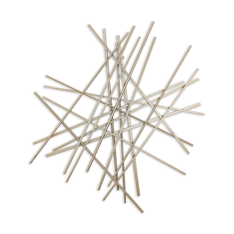 Pemberly Row Large Abstract Metal Wall Decor with Texture in Gold