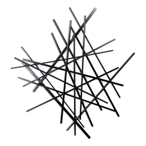 Pemberly Row Small Abstract Textured Metal Wall Decor in Black