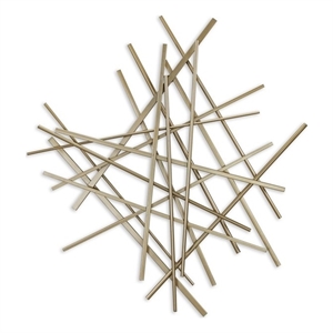 Pemberly Row Small Abstract Textured Metal Wall Decor in Gold