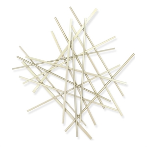 Pemberly Row Small Abstract Textured Metal Wall Decor in Silver