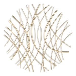 Pemberly Row Small Abstract Dimensional Metal Wall Decor in Gold