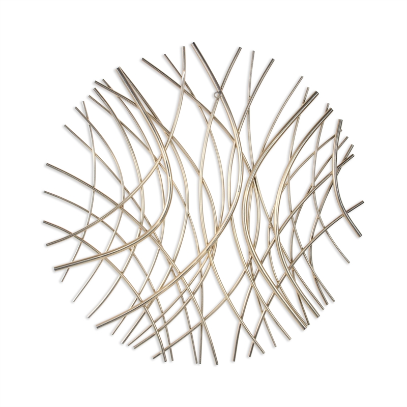 Pemberly Row Large Abstract Dimensional Metal Wall Decor in Gold