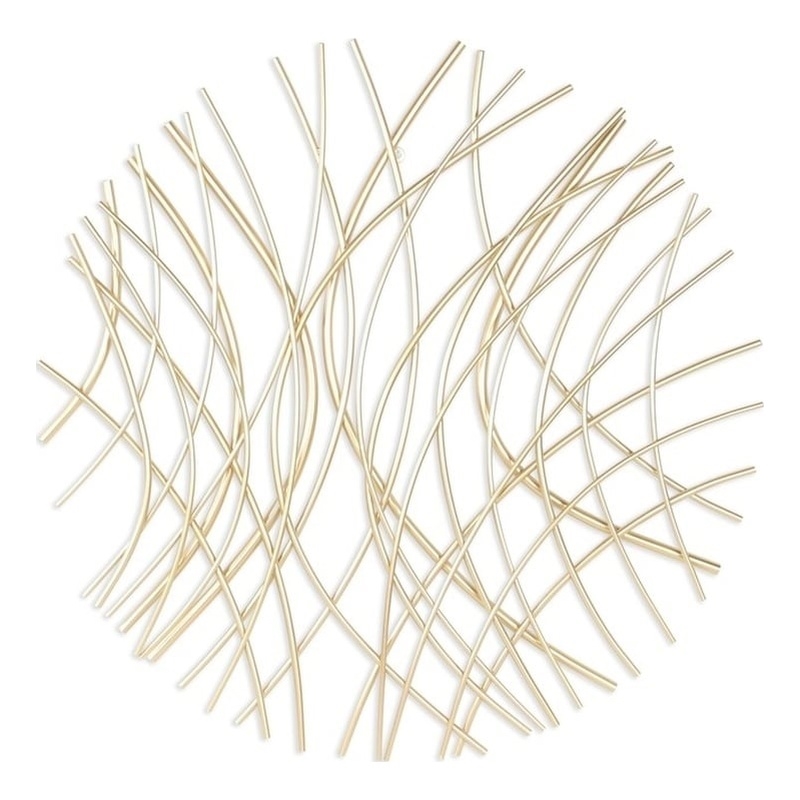 Pemberly Row Large Abstract Dimensional Metal Wall Decor in Gold
