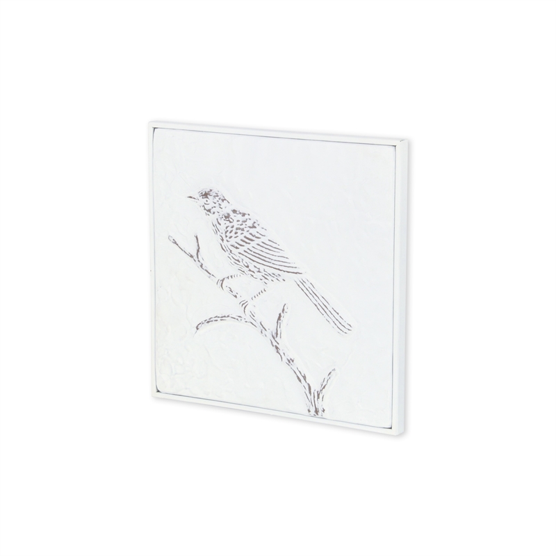 Pemberly Row Decorative Snow Themed Two Tone Metal Wall Art in White