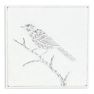 Pemberly Row Decorative Snow Themed Two Tone Metal Wall Art in White