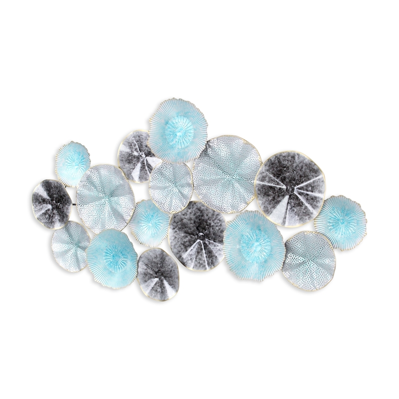 Pemberly Row Coastal Multi Dimensional Flower Burst Metal Wall Decor