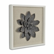 Pemberly Row Framed Elegant Black Flower Art Print on Brown Frame