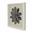 Pemberly Row Framed Elegant Black Flower Art Print on Brown Frame