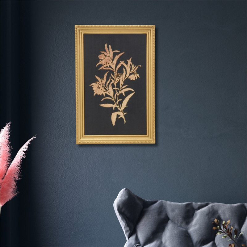Pemberly Row Gold Framed Wild Flowers Decorative Hanging Wall Print