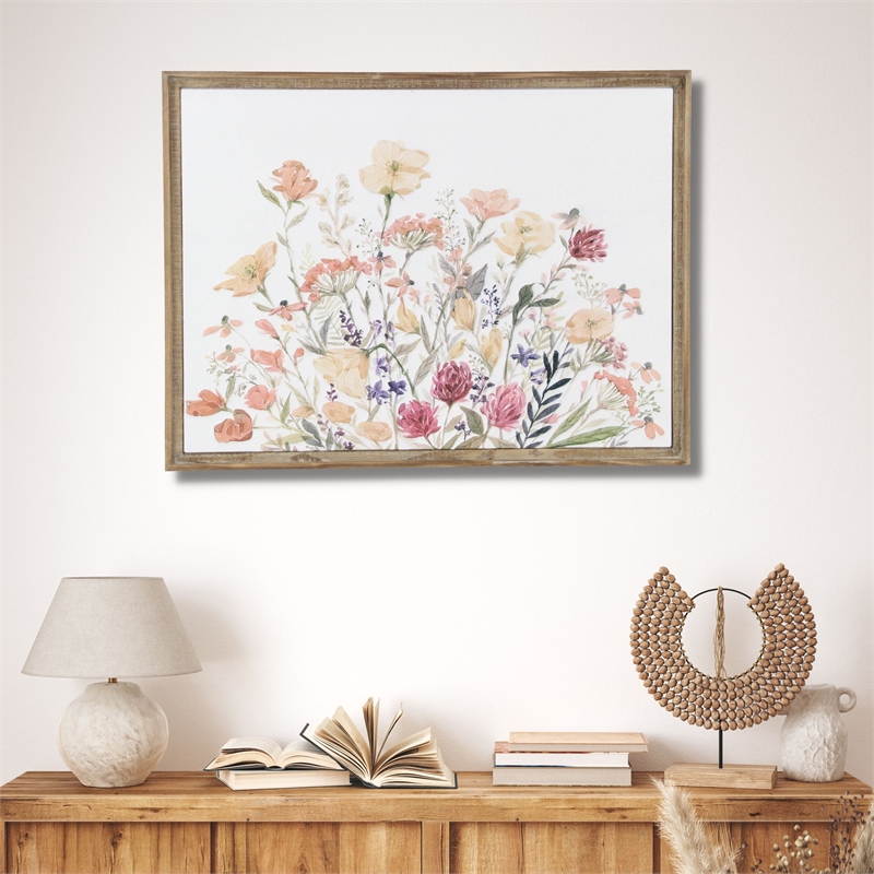 Pemberly Row Countryside Themed Wall Flower Decor Panel in Metal