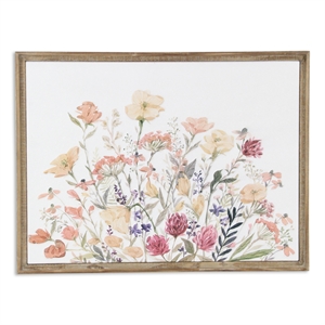 Pemberly Row Countryside Themed Wall Flower Decor Panel in Metal