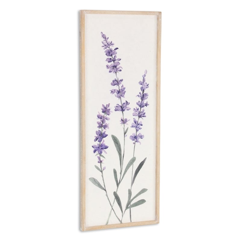 Pemberly Row Vertical Flowering Lavender Bouquet Wall Panel Left