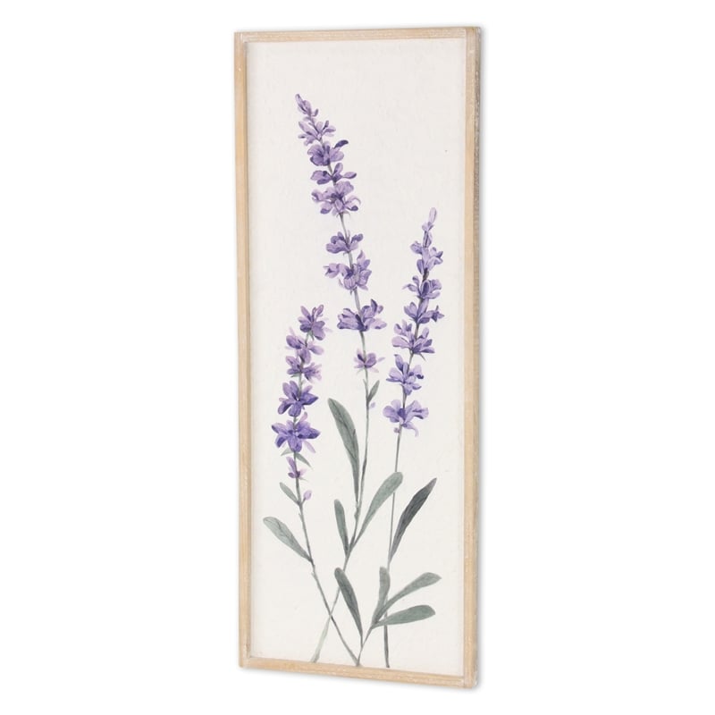Pemberly Row Vertical Flowering Lavender Bouquet Wall Panel Left