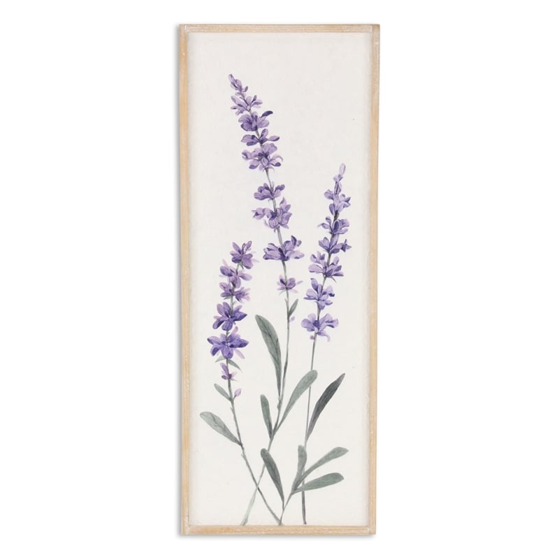 Pemberly Row Vertical Flowering Lavender Bouquet Wall Panel Left