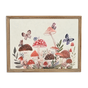 Pemberly Row Colorful Forest Mushroom Metal Wall Art for Nature Decor