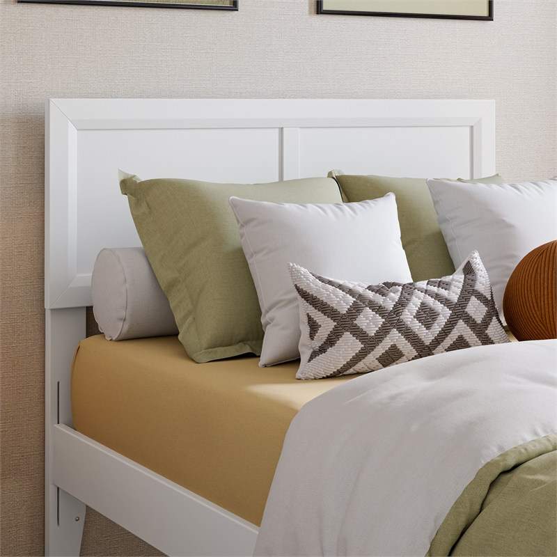 Pemberly Row Twin XL Solid Wood Platform Bed with Slats in White