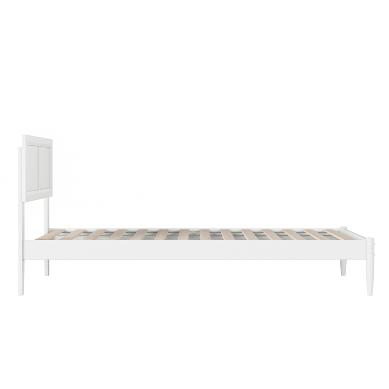 Pemberly Row Twin XL Solid Wood Platform Bed with Slats in White