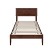 Pemberly Row Twin XL Solid Wood Platform Bed with Slats in Walnut
