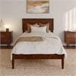 Pemberly Row Twin XL Solid Wood Platform Bed with Slats in Walnut