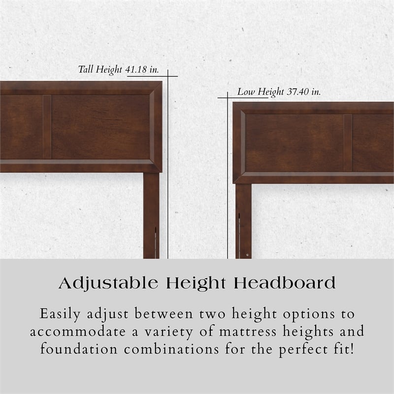 Pemberly Row Twin XL Solid Wood Platform Bed with Slats in Walnut