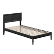 Pemberly Row Twin XL Solid Wood Platform Bed with Slats in Black