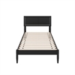 Pemberly Row Twin XL Solid Wood Platform Bed with Slats in Black