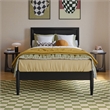 Pemberly Row Twin XL Solid Wood Platform Bed with Slats in Black