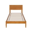 Pemberly Row Twin XL Solid Wood Platform Bed with Slats in Light Toffee