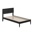Pemberly Row Twin Solid Wood Platform Bed with Slat Support in Black
