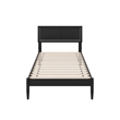 Pemberly Row Twin Solid Wood Platform Bed with Slat Support in Black