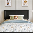 Pemberly Row Twin Solid Wood Platform Bed with Slat Support in Black