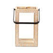 Pemberly Row Ridge Patterned Wood Lantern with Handle in Small Size