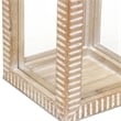 Pemberly Row Ridge Patterned Wood Lantern with Handle in Small Size