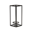 Pemberly Row Square Black Metal and Glass Panel Lantern Small Size
